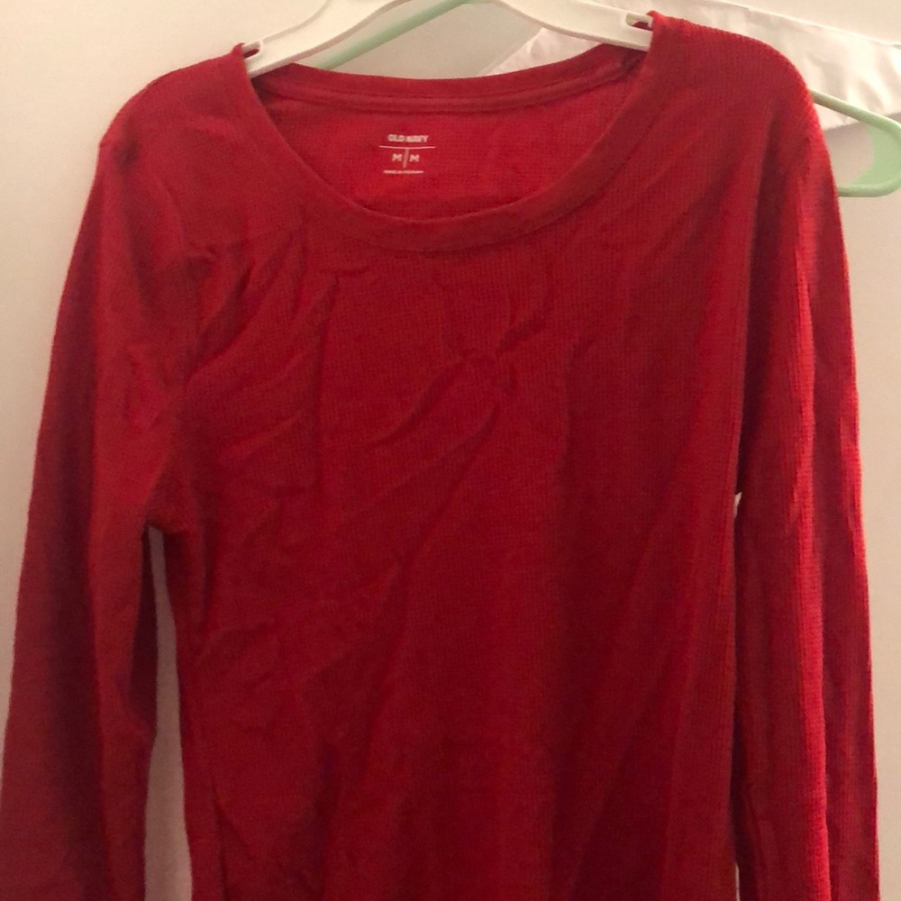 only navy red long sleeve